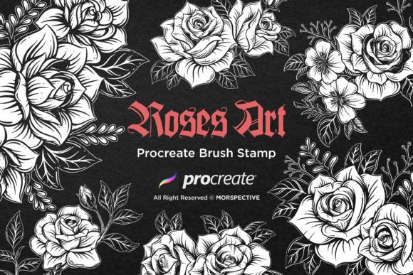 15 Roses Flower Dark Artworks Procreate