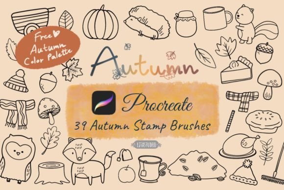 39 Cute Autumn Procreate Stamp Brushes: Your Seasonal Design Toolkit