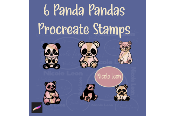 Bring Instant Charm to Your iPad Projects with 6 Panda Pandas Procreate Stamps