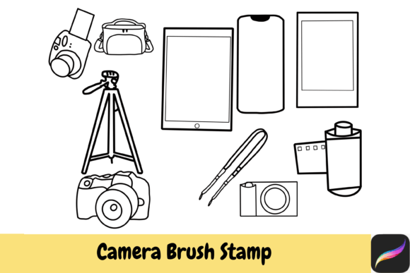 Camera Brush Stamps Procreate IPAD: Hand-Drawn Creativity