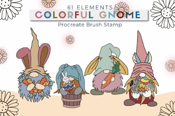 Colorful Gnome 61: Procreate Stamps for Instant Charm