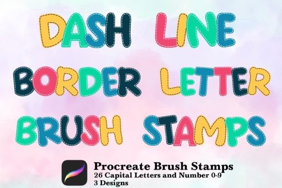 Dash Line Border Letter Brush Stamps: A Creative Toolkit for Procreate