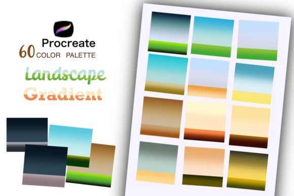 Elevate Your Art with Landscape Gradient 60 Procreate Palette