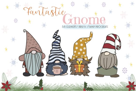 Fantastic Gnome 58 Brush Stamp Procreate: Your Whimsical Design Toolkit