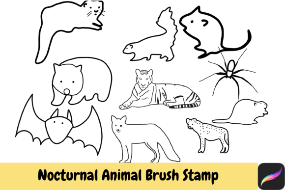 Nocturnal Animal Brush Stamps Procreate: A Creative's Toolkit
