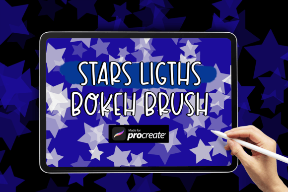 Patriotic Stars Lights Bokeh Brush for Procreate