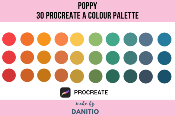 Poppy 30 Procreate Colour Palette: A Designer's Go-To for Vibrant Art