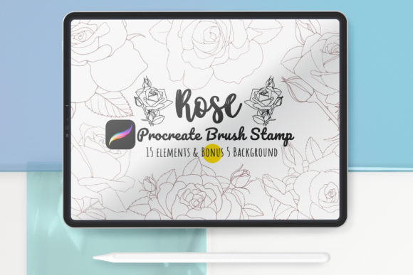 Procreate Brush Stamp Set 15 Rose Flower: Streamline Your Digital Art