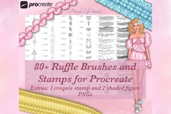 Procreate Ruffle Brushes & Stamps for Fashion Illustration