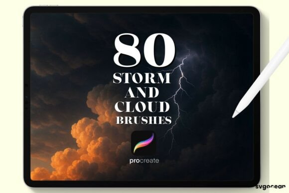 Storm and Cloud Procreate Brushes: Dynamic Weather Textures
