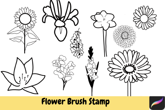 Transform Your Digital Canvas with Flower Blossom Brush Stamps Procreate