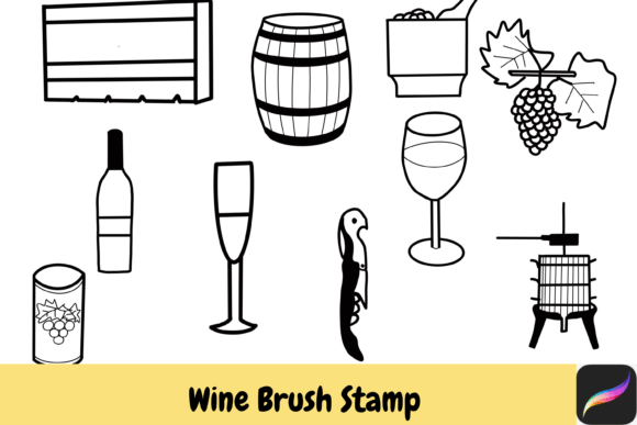 Wine Hand Drawn Brush Stamps: Unleash Your Inner Artist